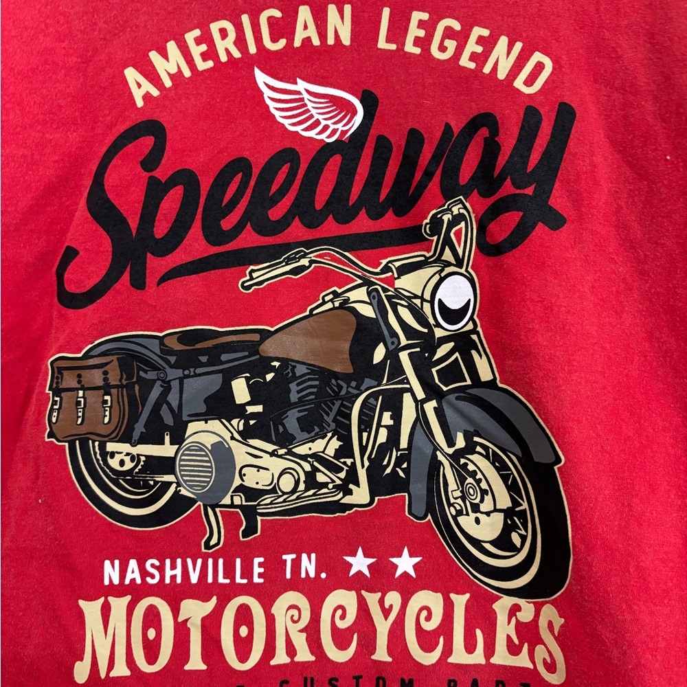 Graphic Tee, Motorcycle, Distressed Fade - Picture 3 of 4